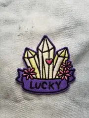 Lucky Crystals Flowers Heart Embroidered Patch Iron On Free Shipping