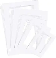 20PCS White Picture Mounts, 5 Sizes Mixed Photo Mounts, Picture Mounts for Frames, Mount Mats Board for Images, Posters, and Paintings