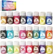 Mica Powder 24 Colors(10g/0.35oz Each) Set for Epoxy Resin, Soap Making, Bath