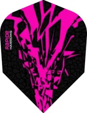 5 Sets of 3 Harrows Rapide-X 100 Micron Standard Dart Flights - Black / Pink
