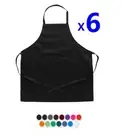 6x Plain Apron Bib Washable Pocket Butcher Waiter Chef Kitchen Cooking Craft