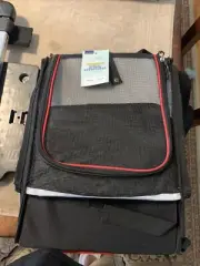 Katziela® Hybrid Adventurer Pet Backpack with Removable Wheels (Black/Red)