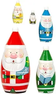 LUOZZY Christmas Matryoshka Doll Adorable Nesting Doll 5-Layer Hand Painted Doll Desktop Layout Props Creative Gifts Xmas Party Favors