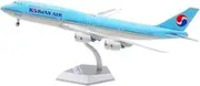 Pre-Built Model Aircraft 38CM 1/200 Aircraft Model Kit for Korean Air for Boeing B747-8I HL7633 Large Scale Diecast Airplane Model Miniature Airplane Model(Flap)