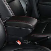 for Vios 2002-2008 Armrest Box Central Store Content Storage Box with Ashtray Vehicle Armrest Box(D Styke Black Red)