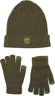 [Timberland] Boy`s Cuffed Beanie & Magic Gloves 2 Piece Set
