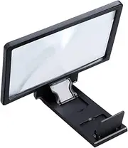 DECORNIJIA Phone Screen Magnifier HD Amplifier with Foldable Holder for All Smartphones Black Eye Strain for Friends Family