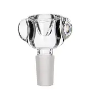 Clear Pyrex Uber Thick Bubble Glass on Glass Art Slide Bowl 14mm 18mm