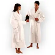 Monarch Cypress White The Chamois Shawl Robe XL NWT Unisex Microfiber Soft Chic