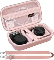 Canboc 4K Digital Camera Case for Oiadek/VJIANGER/HICSHON/VETEK 4K Vlogging Camera, Vlogging Camera Bag with Removable Shoulder Strap, Mesh Pocket fit Lens, Battery, Cable, Rose Gold (Case Only)