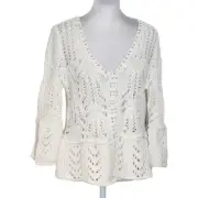 RXB Cream Knit Y2K Cardigan Sweater with Snap-Up Front NWT Size Medium