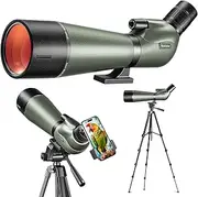 Nexiview 25-75x80 HD Spotting Scope with 64in Tripod and Upgraded Phone Adapter, Clear Image with BAK4 Prism Spotting Scopes for Target Shooting, Bird Watching, Hunting, Wildlife Viewing（Green）