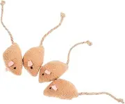 BELLIFFY 4pcs Plush Realistic Mouse Cat Interactive Simulation Rat Chasing Prank for Cats Dogs Engaging Plush Design Safe Durable for Feline Playtime