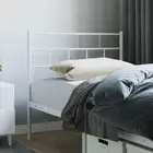 White Metal Headboard King Single Bed Frame Bedroom Decor Stylish Design 107cm