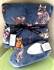 VERA BRADLEY CAT'S MEOW THROW BLANKET + SLIPPERS (SET):NWT THROW 80"X50"+ LARGE