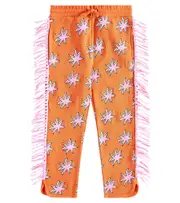 [Stella McCartney Kids] Stella McCartney Kids Printed fringed cotton sweatpants Y 4 orange