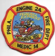 Philadelphia Engine - 24, PA "Federal Express" (4" x 4" size) fire patch