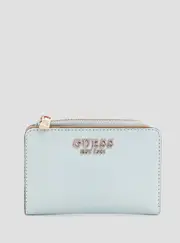 GUESS Women's Blue Laurel Zip Card Case Wallet