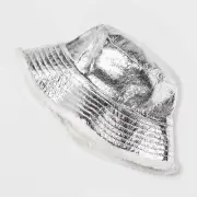 Girls' Metallic Bucket Hat - art class Silver OSFM