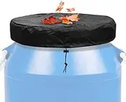 Waterproof Barrel Cover for 55 Gallon Elastic Lid Cover with Cord Deformation, UV, Fitted for Rain Barrels, Garden Barrels, Storage Containers and U