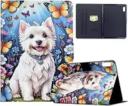 Case for Samsung Galaxy Tab A8 2021/2022 10.5 inch (SM-X200/SM-X205/SM-X207),Premium PU Leather Multi-Angle Viewing Stand Shockproof Flip Folio Cover,Auto Sleep/Wake (Cute Dog)