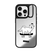 iPhone 16 Pro Mirror Ring Stand Case MagSafe Compatible SKATER DOG