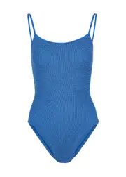 Hunza G Pamela Seersucker Swimsuit - Mid Blu - One Size One Size