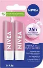 NIVEA Pearly Shine Lip Balm Pink Shimmer Tinted Lip Care, 24H Hydration 2x4.8g