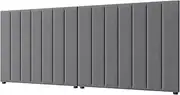 OIKITURE 2pcs Bed Headboard Velvet Fabric Upholstery Covered, Beds Head Frame for Double Queen King Size, Modern Design Easy Assemble, 92.5x94x5.5cm, Grey