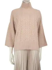 FW23 Beige Cashmere Knit Turtleneck Jumper