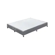 Mattress Base Ensemble King Size Solid Wooden Slat in Chaorcoal with Removable Cover