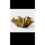 - Studio McGee metal wavy bowl new gold brass