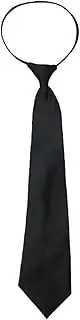[STKARCV] Unisex Black Simple Clip On Tie Security Tie Uniform Shirt Suit Neckties Steward Neck Ties Students(2PCS)
