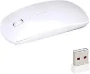 EZONEDEAL 2.4G Optical Wireless Mouse, Portable Mobile Computer Mouse Optical Mice with USB Receiver, 3 Adjustable DPI Levels for Notebook, PC, Laptop, Computer, MacBook (White)