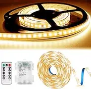 ZeiLaBang Kakadi 1 m LED Strip Battery Operated, LED Strip Battery, 8 Modes Self-Adhesive Light Strips, LED Light Strip Battery with Timer for Cabinets, Stairs, Kitchen, Beds