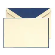 Crane & Co. Regent Blue Hand Bordered Ecruwhite Correspondence Cards - 20 Pack