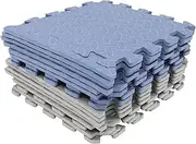 CIYODO 16Pcs Interlocking Play Mats for Non Slip Floor Tiles for Crawling Playtime High Resilience Cushioning Comfortable Activity Space