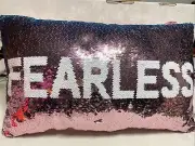 justice girls FEARLESS Reversible Sequin pillow NWT