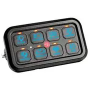 Hulk 4x4 8 Way Swtch Panel Module 9-30V 60Amp Blue Illum W/60X Decals - HU1300
