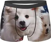 [QMNEHJ] Merry Christmas White Snow Dog Men's Boxer Briefs Breathable Stretch Underwear Moisture-Wicking Trunks for Men