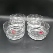 Svend Jensen Glass Footed Salad Nappy Bowls 5 inch Handblown Poland Vintage MCM