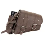 PU Leather Vintage Pannier Saddlebags Motorcycle Storage Pouch Left/Right Side LEFT POSITION TYPE BROWN COLOR