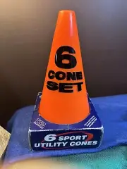 6 Orange Sport Utility Cone Set - Multipurpose Sports Training Materials