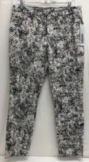 NWT Women's DKNY Grey / Tan / White Patterned Straight Leg Pants Size 10