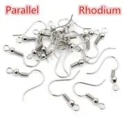 25PCS DIY Earrings Earring Hook Finding Jewelry Making Tool Rhodium AU STOCK