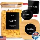 Minimalist Pantry Labels Self-Adhesive - 114 Stickers for Food Containers - K