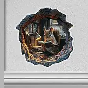 Mouse Hole 3D Wall Sticker, Funny Mouse Hole Wall Decal Realistic Mouse Hole Wall Stickers Mouse Hole Decal for Children's Room, Living Room, Nursery Bedroom (Style3)