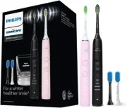 Philips Sonicare Diamondclean 9000 Black + Diamondclean9000 Pink Electric Too...