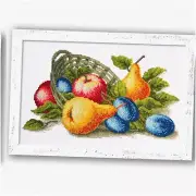 Fruitful Stitches DIY Embroidery Kit - Counted Cross Stitch with 14 Count Aida C