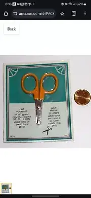 Mini Scissors, 2.25 inch, Keychain Size, Cuts Paper or Fabric